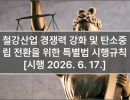 철강산업 경쟁력 강화 및 탄소중립 전환을 위한 특별법 시행규칙 제정 [시행 2026. 6. 17.]